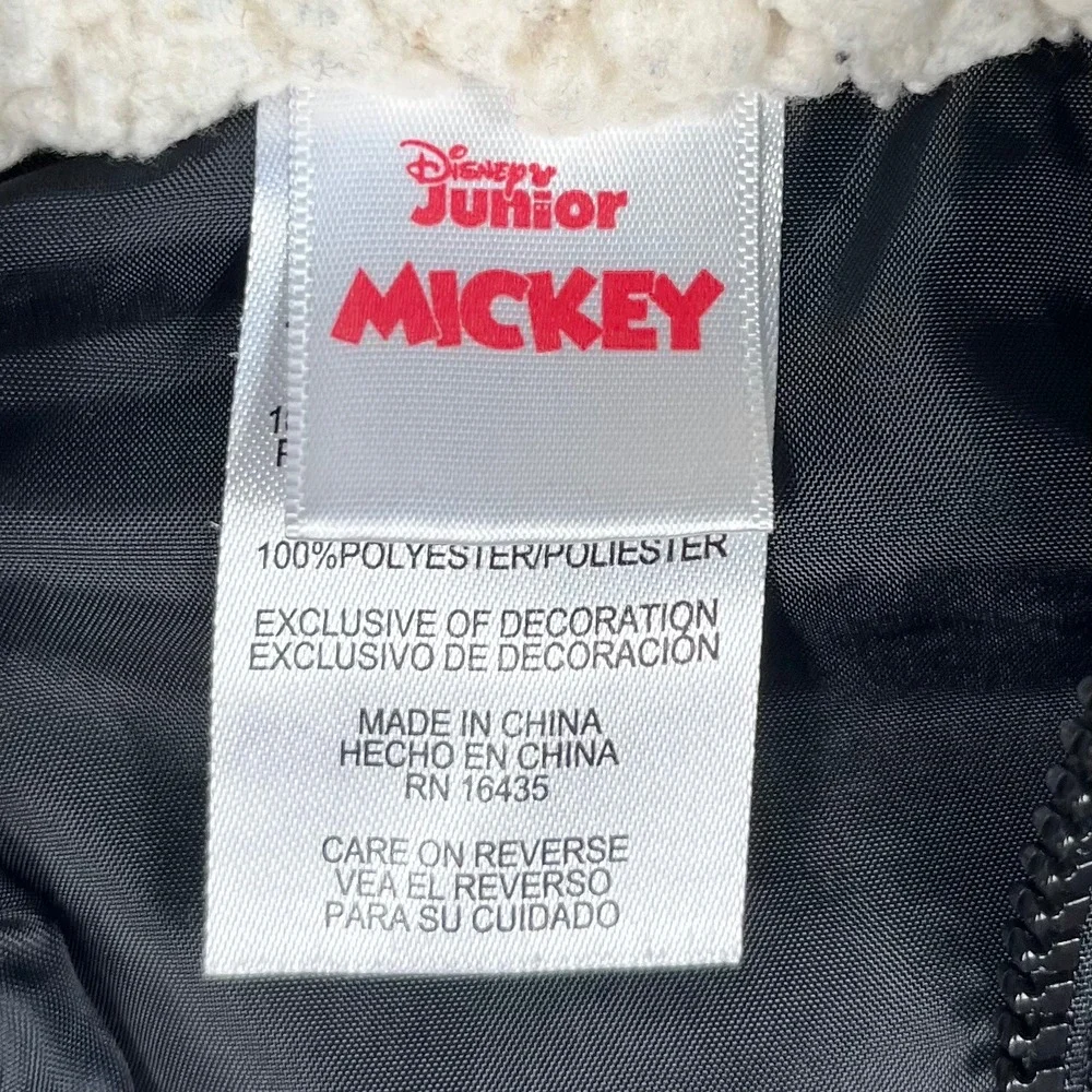 Disney Mickey Mouse Kids Red Buffalo Plaid Hooded Puffer Vest Ears Size 6 Unisex